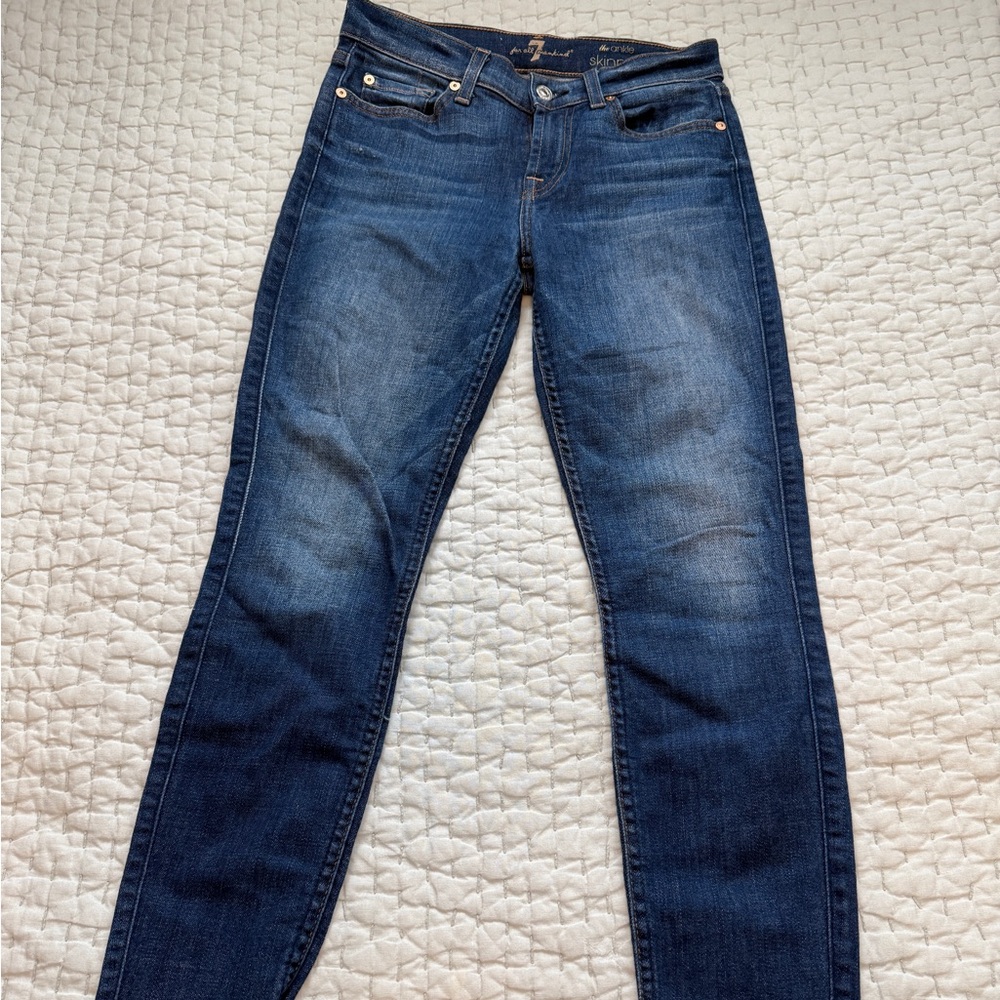 7 For All Mankind Dark Blue Skinny Jeans